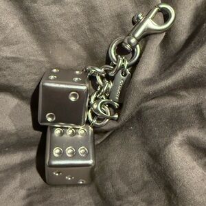 Coach Silver Dice Keychain